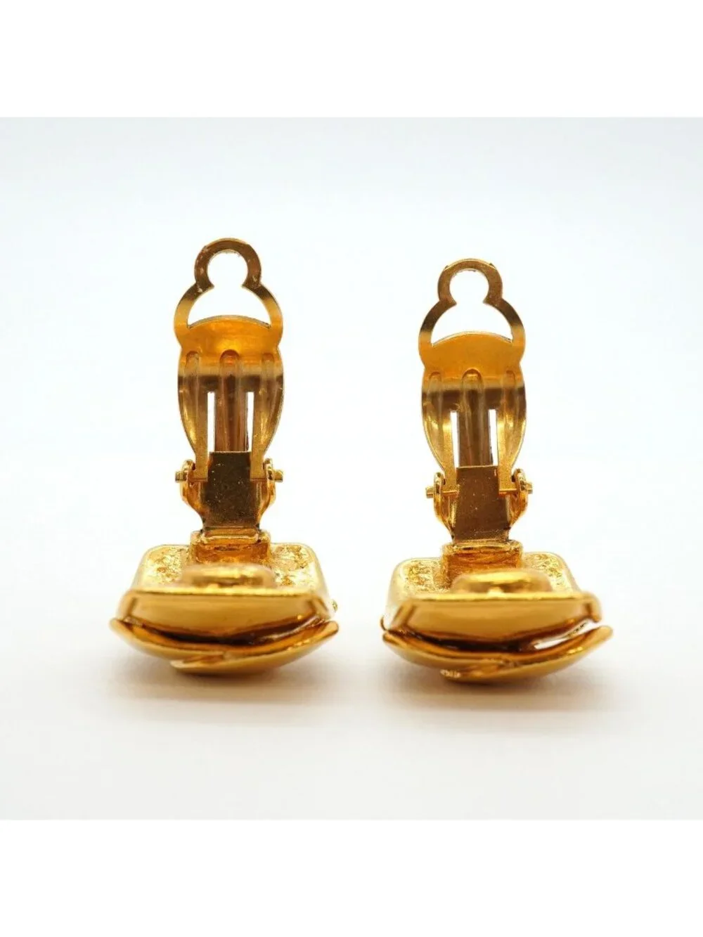 Chanel Earrings Vintage CC Logo Gold Plated